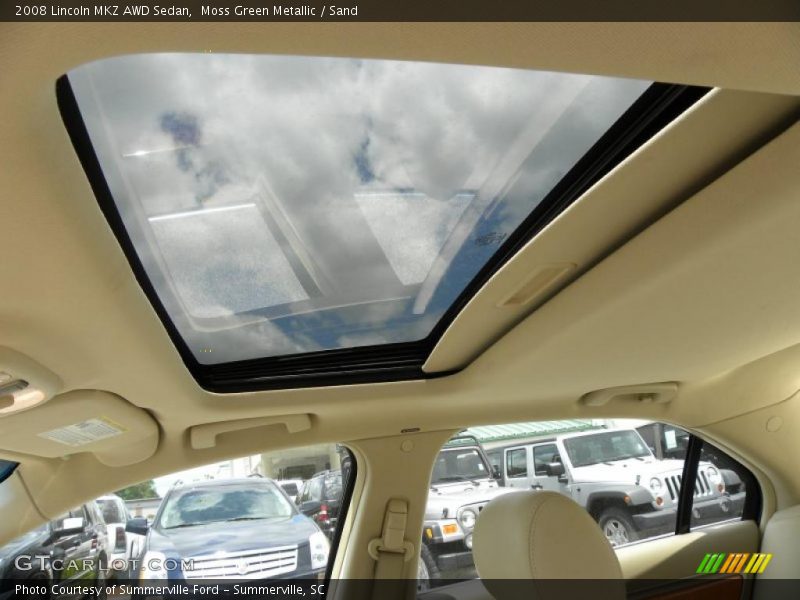 Moss Green Metallic / Sand 2008 Lincoln MKZ AWD Sedan
