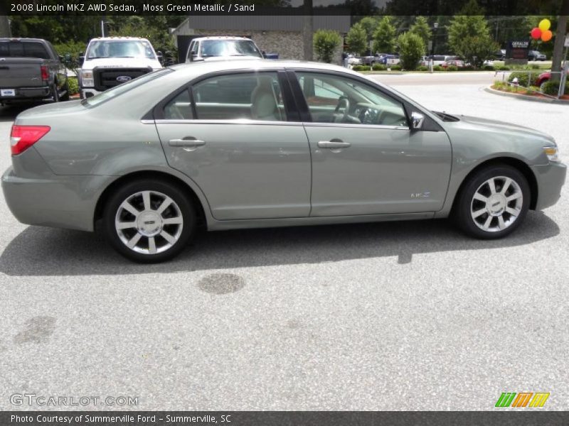 Moss Green Metallic / Sand 2008 Lincoln MKZ AWD Sedan