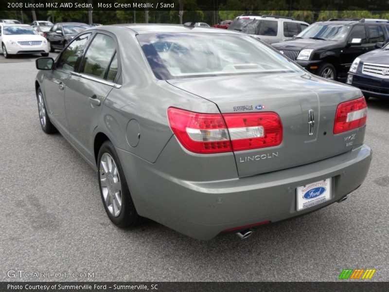 Moss Green Metallic / Sand 2008 Lincoln MKZ AWD Sedan