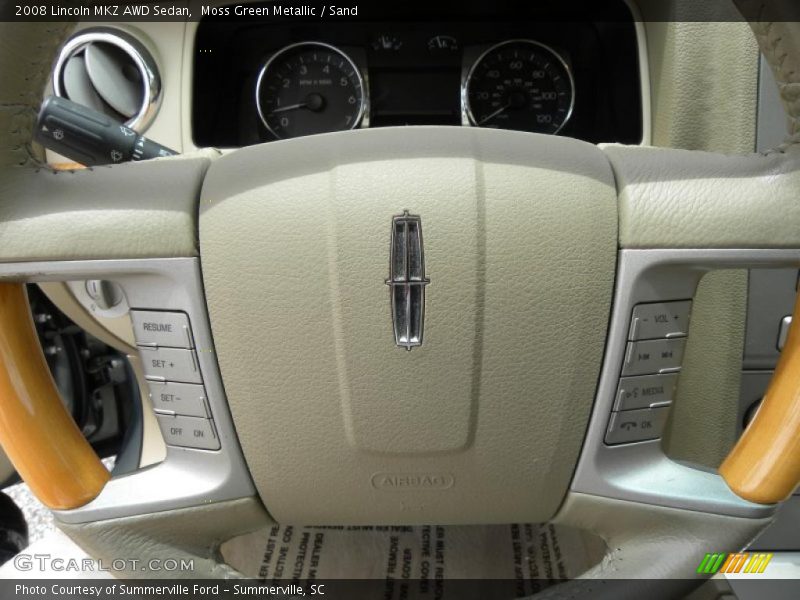 Moss Green Metallic / Sand 2008 Lincoln MKZ AWD Sedan