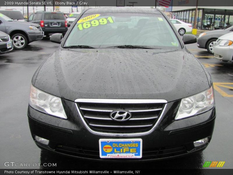 Ebony Black / Gray 2009 Hyundai Sonata SE V6