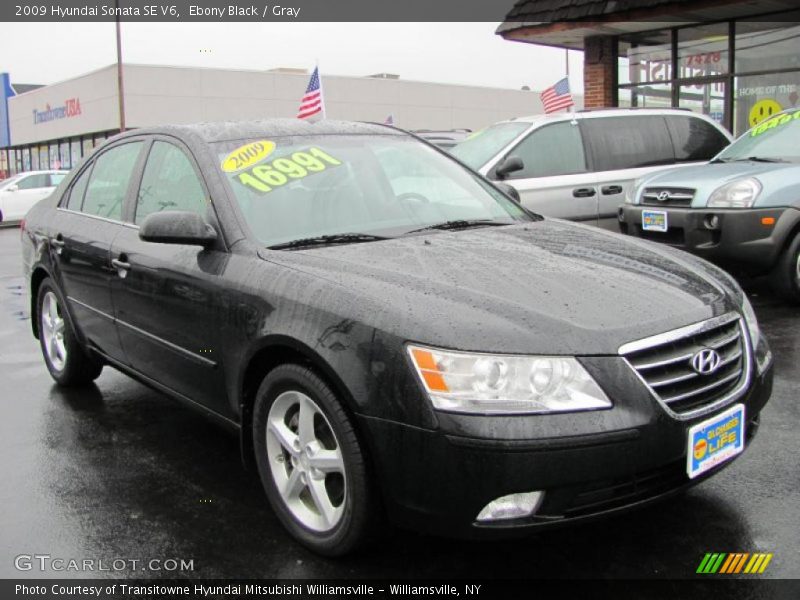 Ebony Black / Gray 2009 Hyundai Sonata SE V6