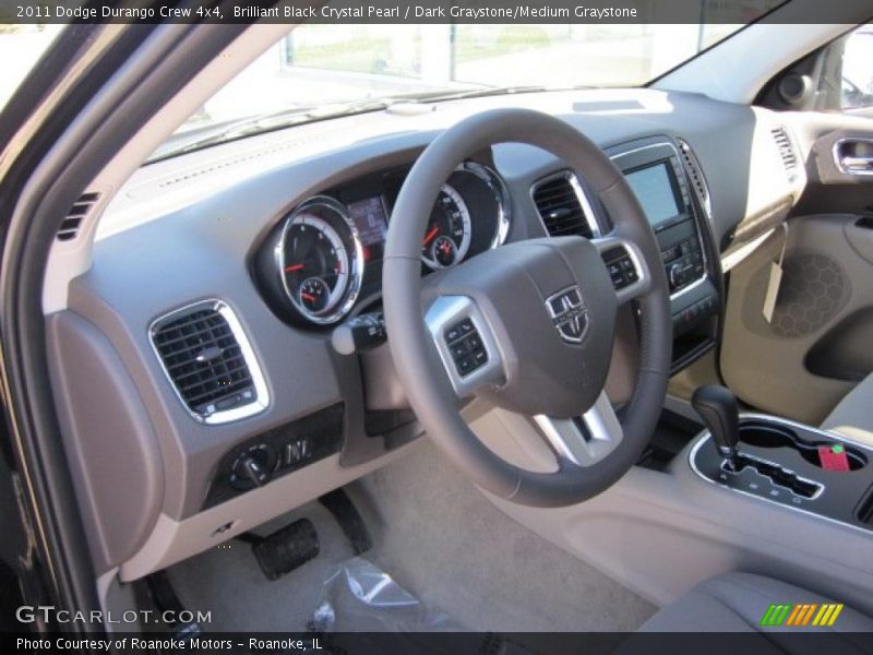 Brilliant Black Crystal Pearl / Dark Graystone/Medium Graystone 2011 Dodge Durango Crew 4x4