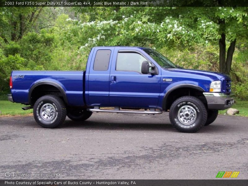 Sonic Blue Metallic / Dark Flint 2003 Ford F350 Super Duty XLT SuperCab 4x4