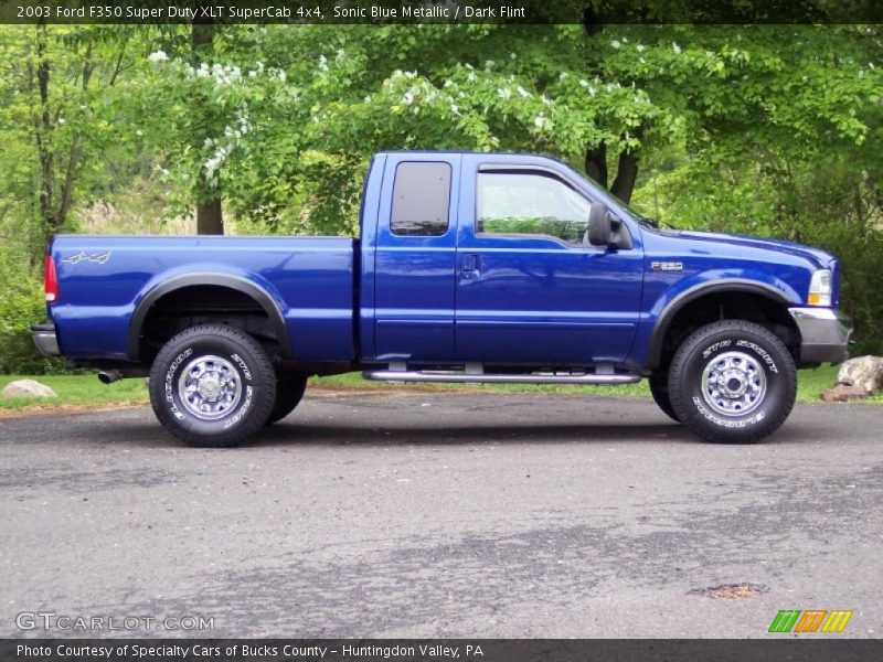 Sonic Blue Metallic / Dark Flint 2003 Ford F350 Super Duty XLT SuperCab 4x4