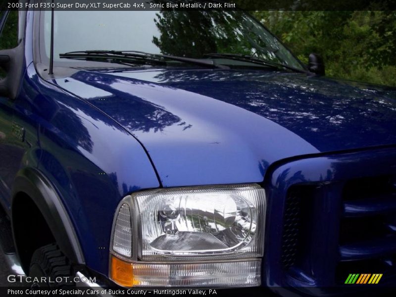 Sonic Blue Metallic / Dark Flint 2003 Ford F350 Super Duty XLT SuperCab 4x4