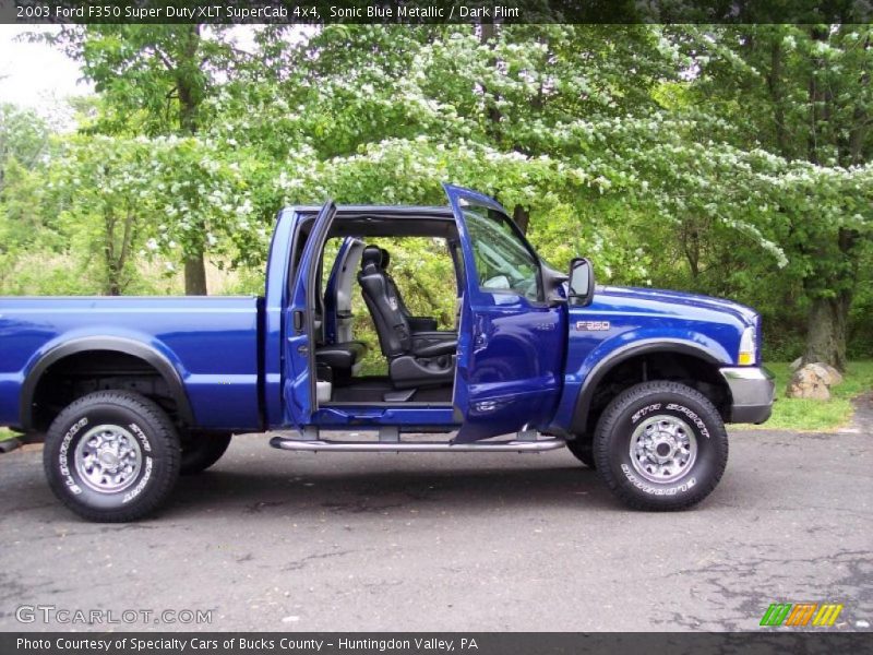 Sonic Blue Metallic / Dark Flint 2003 Ford F350 Super Duty XLT SuperCab 4x4