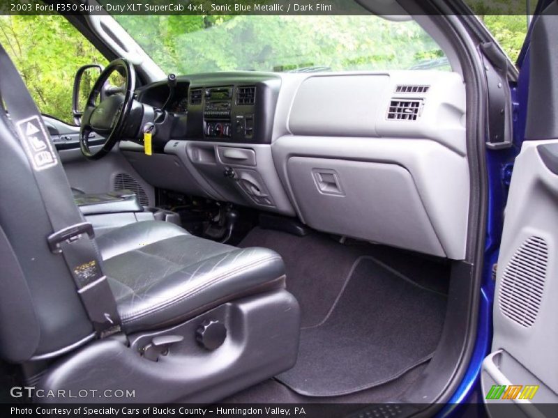 Sonic Blue Metallic / Dark Flint 2003 Ford F350 Super Duty XLT SuperCab 4x4