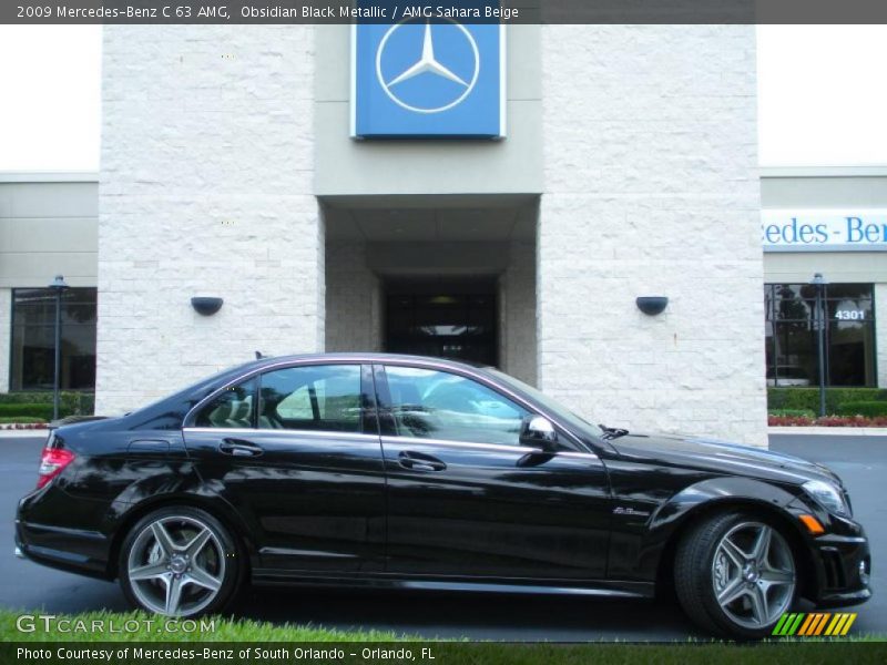 Obsidian Black Metallic / AMG Sahara Beige 2009 Mercedes-Benz C 63 AMG