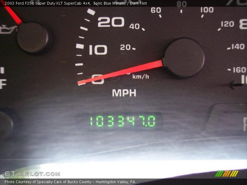 Sonic Blue Metallic / Dark Flint 2003 Ford F350 Super Duty XLT SuperCab 4x4