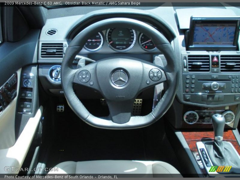 Obsidian Black Metallic / AMG Sahara Beige 2009 Mercedes-Benz C 63 AMG