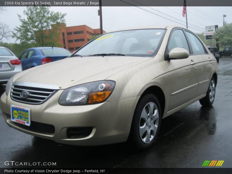 Sand Beige Metallic / Beige 2009 Kia Spectra EX Sedan