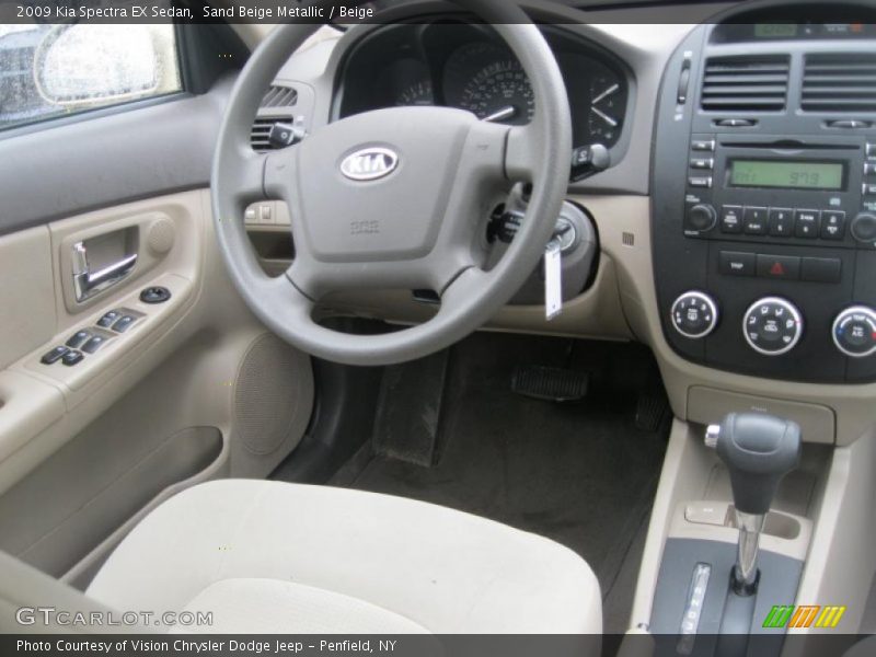 Sand Beige Metallic / Beige 2009 Kia Spectra EX Sedan