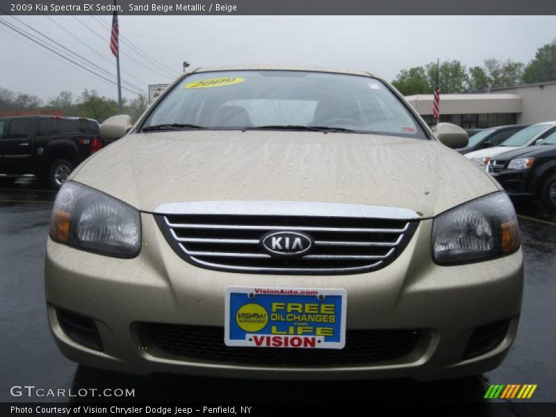 Sand Beige Metallic / Beige 2009 Kia Spectra EX Sedan
