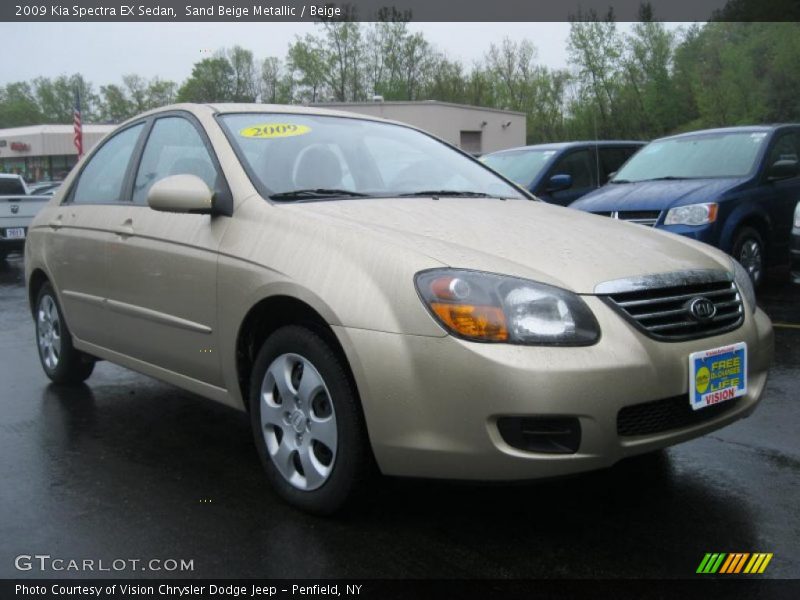 Sand Beige Metallic / Beige 2009 Kia Spectra EX Sedan