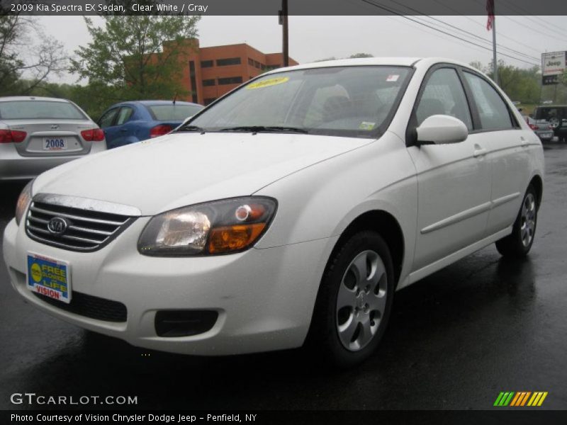 Clear White / Gray 2009 Kia Spectra EX Sedan