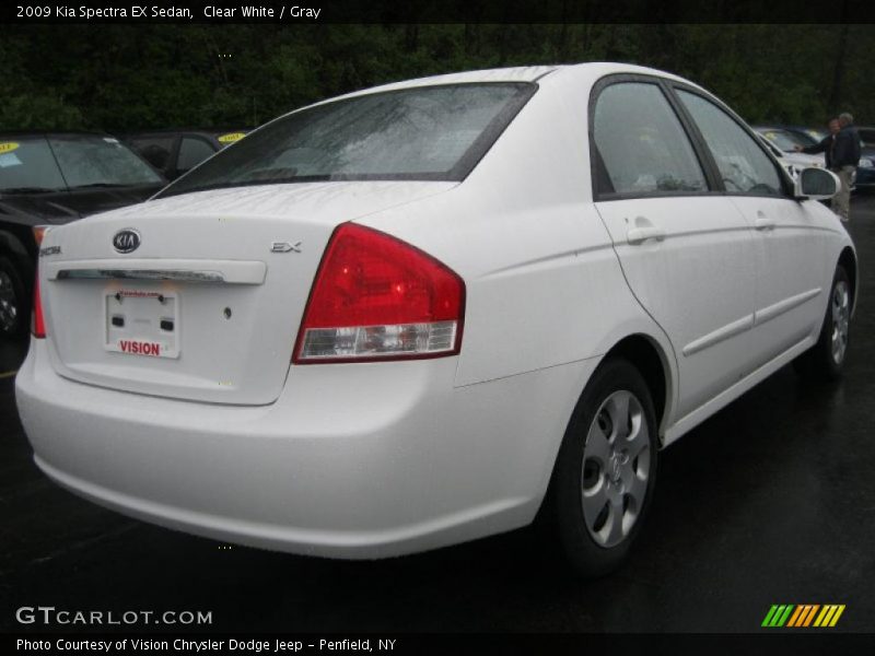 Clear White / Gray 2009 Kia Spectra EX Sedan