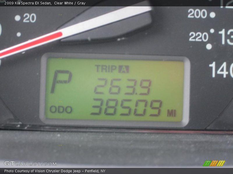 Clear White / Gray 2009 Kia Spectra EX Sedan