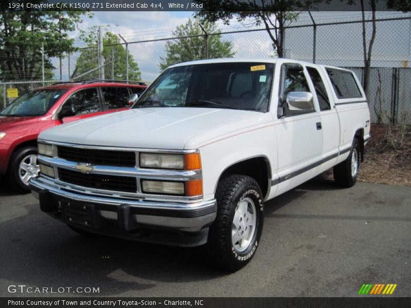 White / Red 1994 Chevrolet C/K K1500 Z71 Extended Cab 4x4