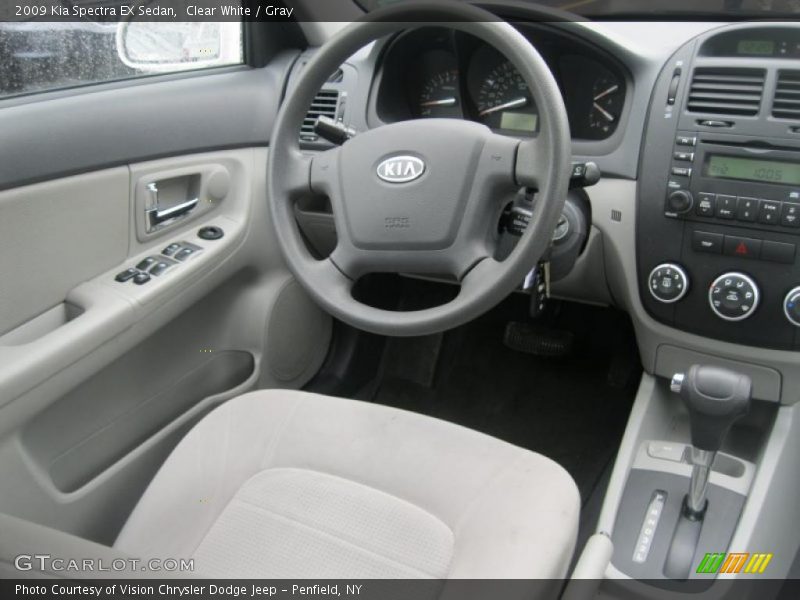 Clear White / Gray 2009 Kia Spectra EX Sedan