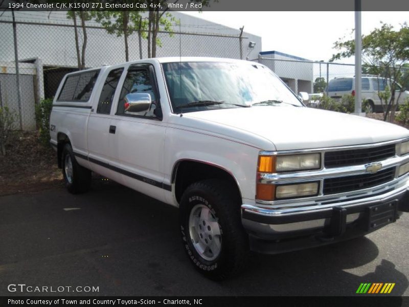 White / Red 1994 Chevrolet C/K K1500 Z71 Extended Cab 4x4
