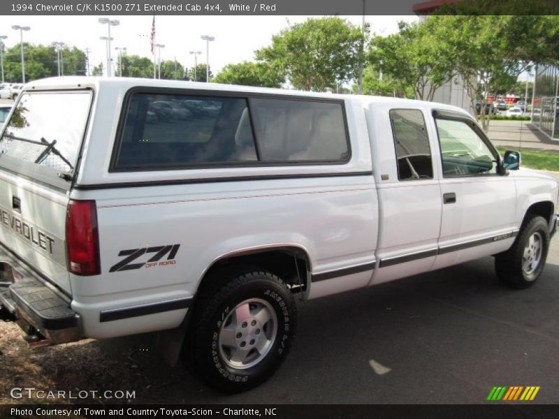 White / Red 1994 Chevrolet C/K K1500 Z71 Extended Cab 4x4