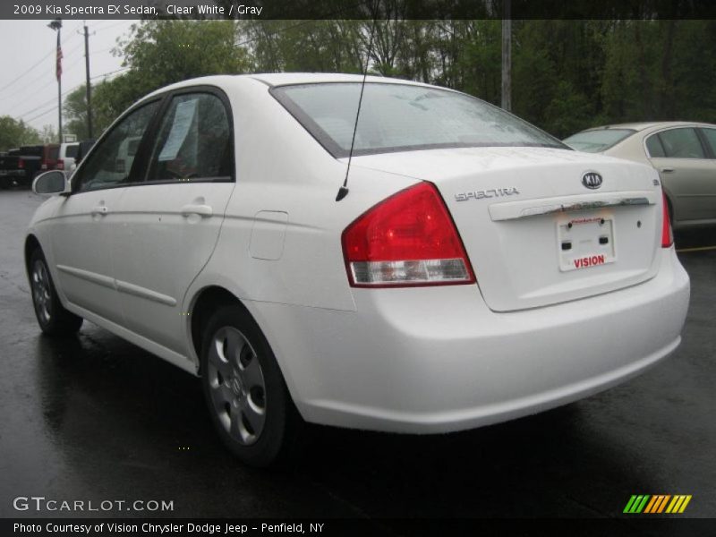 Clear White / Gray 2009 Kia Spectra EX Sedan