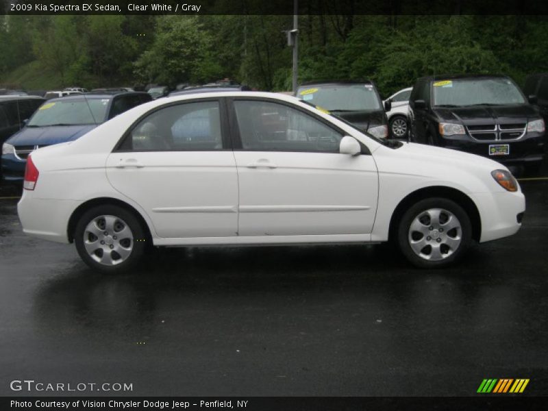 Clear White / Gray 2009 Kia Spectra EX Sedan