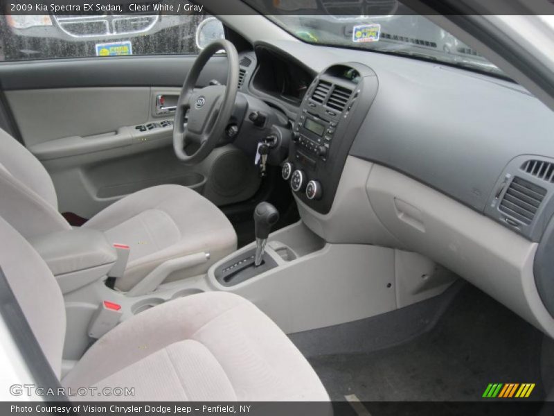 Clear White / Gray 2009 Kia Spectra EX Sedan