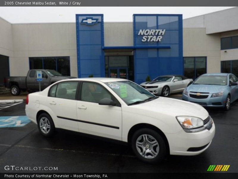 White / Gray 2005 Chevrolet Malibu Sedan