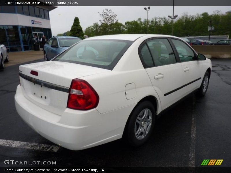 White / Gray 2005 Chevrolet Malibu Sedan
