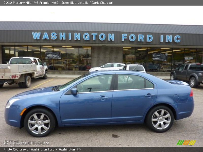 Sport Blue Metallic / Dark Charcoal 2010 Mercury Milan V6 Premier AWD