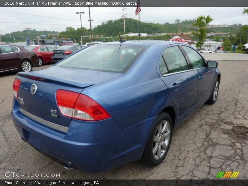 Sport Blue Metallic / Dark Charcoal 2010 Mercury Milan V6 Premier AWD