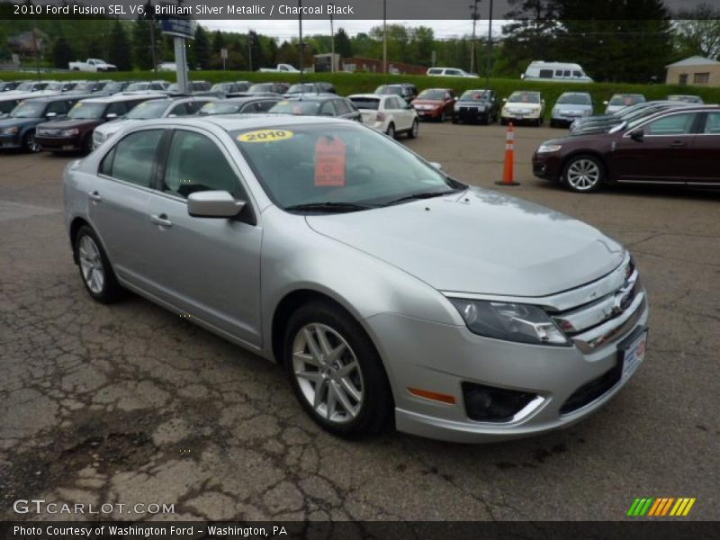 Brilliant Silver Metallic / Charcoal Black 2010 Ford Fusion SEL V6