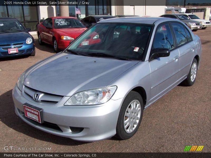 Satin Silver Metallic / Gray 2005 Honda Civic LX Sedan