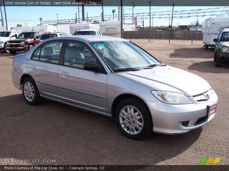 Satin Silver Metallic / Gray 2005 Honda Civic LX Sedan