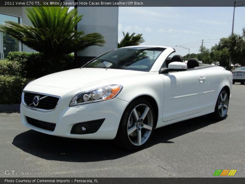 Ice White / Soverign Hide Cacao Brown Leather/Off Black 2011 Volvo C70 T5