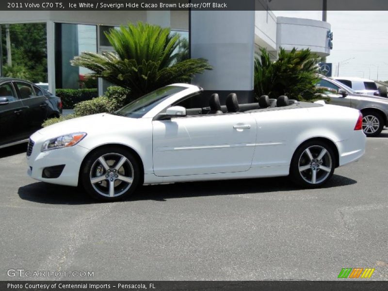 Ice White / Soverign Hide Cacao Brown Leather/Off Black 2011 Volvo C70 T5