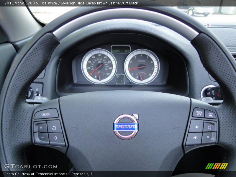 Ice White / Soverign Hide Cacao Brown Leather/Off Black 2011 Volvo C70 T5