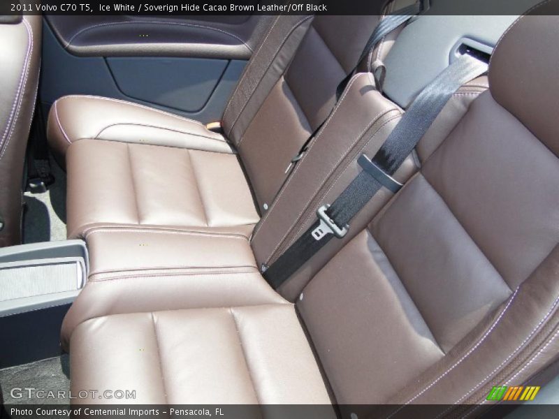 Ice White / Soverign Hide Cacao Brown Leather/Off Black 2011 Volvo C70 T5