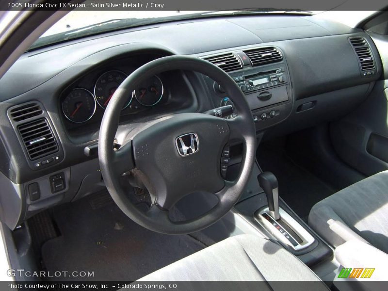 Satin Silver Metallic / Gray 2005 Honda Civic LX Sedan