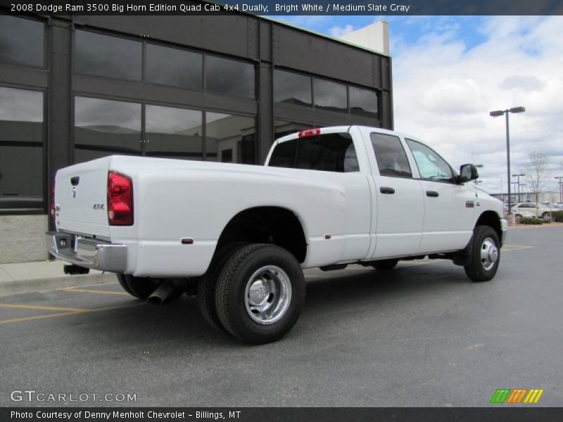 Bright White / Medium Slate Gray 2008 Dodge Ram 3500 Big Horn Edition Quad Cab 4x4 Dually