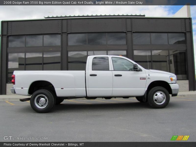 Bright White / Medium Slate Gray 2008 Dodge Ram 3500 Big Horn Edition Quad Cab 4x4 Dually