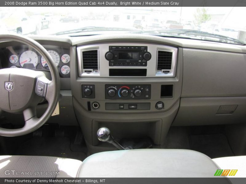 Bright White / Medium Slate Gray 2008 Dodge Ram 3500 Big Horn Edition Quad Cab 4x4 Dually