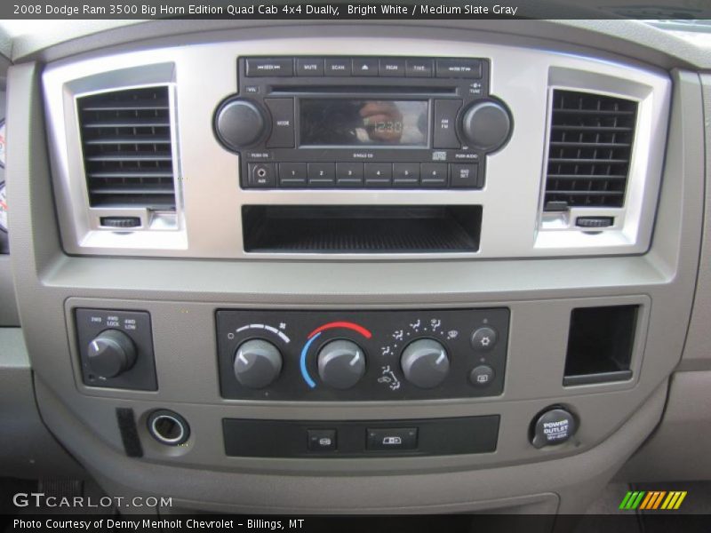 Bright White / Medium Slate Gray 2008 Dodge Ram 3500 Big Horn Edition Quad Cab 4x4 Dually