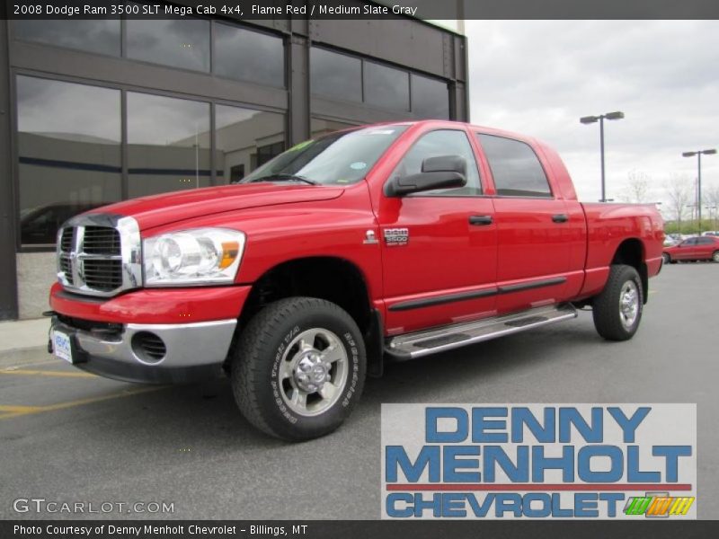 Flame Red / Medium Slate Gray 2008 Dodge Ram 3500 SLT Mega Cab 4x4