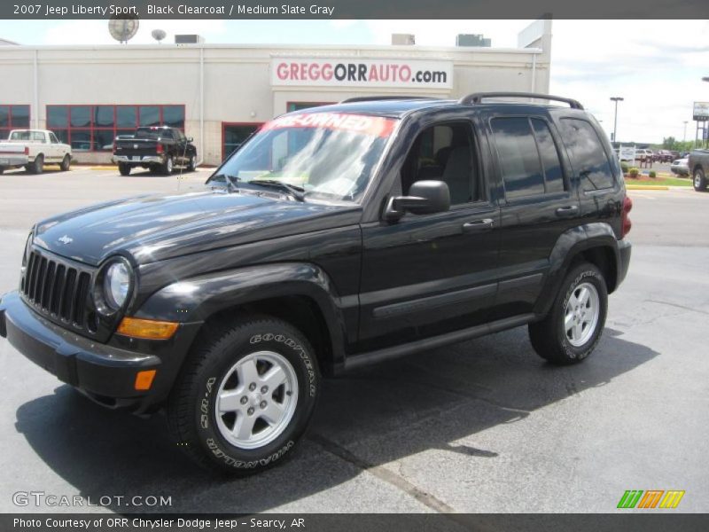 Black Clearcoat / Medium Slate Gray 2007 Jeep Liberty Sport