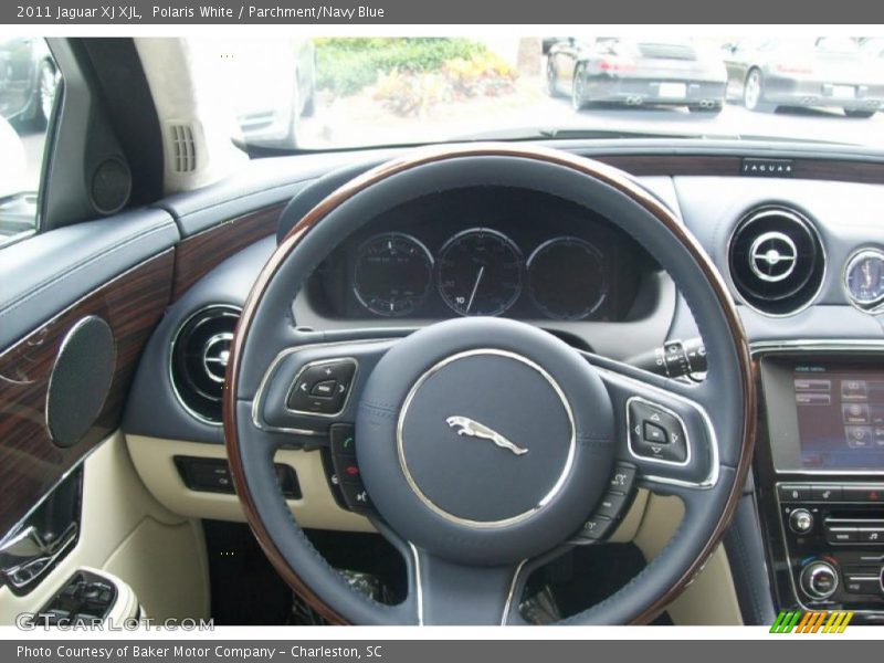 Polaris White / Parchment/Navy Blue 2011 Jaguar XJ XJL