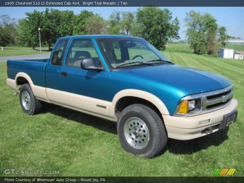 Bright Teal Metallic / Tan 1995 Chevrolet S10 LS Extended Cab 4x4