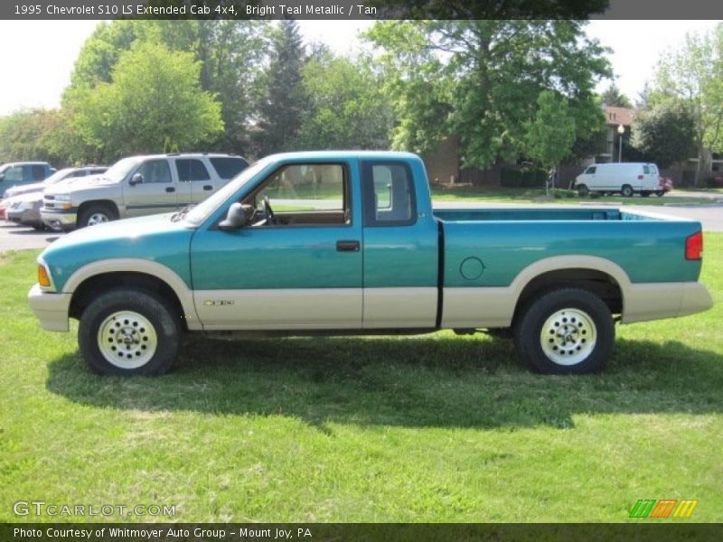 Bright Teal Metallic / Tan 1995 Chevrolet S10 LS Extended Cab 4x4